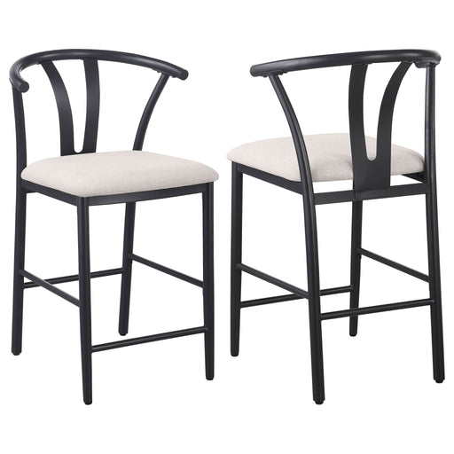 Dolman Counter Height Dining Side Chair Beige (Set of 2) - Walo Furniture