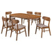 Dortch 7 - piece Oval Solid Wood Dining Set Walnut - Walo Furniture