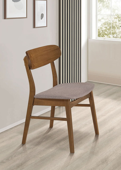 Dortch Dining Side Chair Walnut and Brown (Set of 2) - Walo Furniture