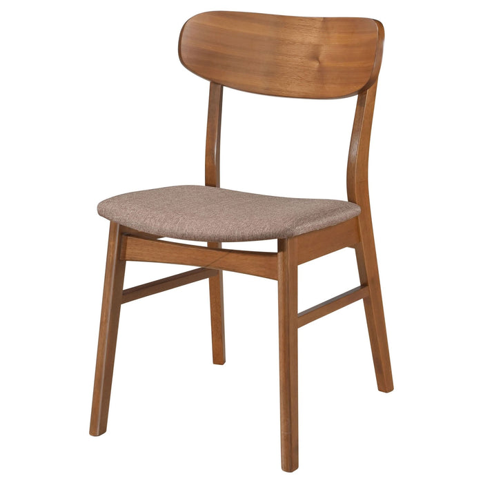 Dortch Dining Side Chair Walnut and Brown (Set of 2) - Walo Furniture