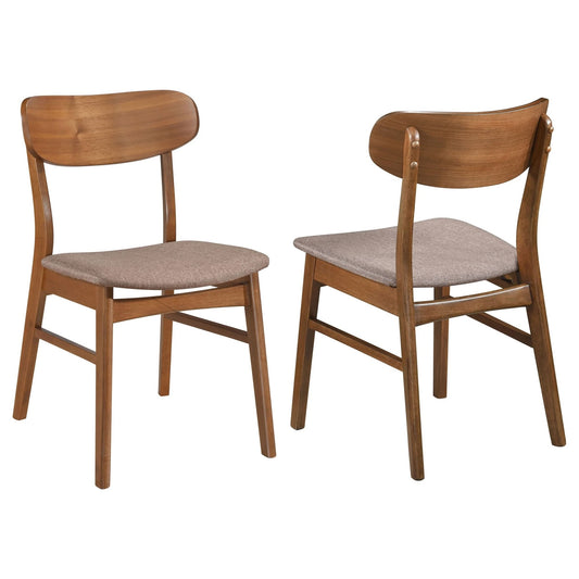 Dortch Dining Side Chair Walnut and Brown (Set of 2) - Walo Furniture