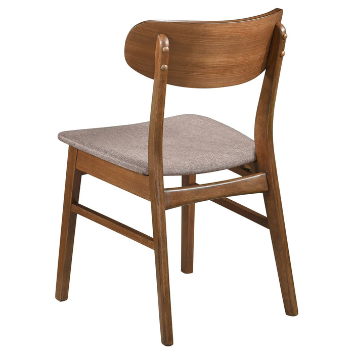 Dortch Dining Side Chair Walnut and Brown (Set of 2) - Walo Furniture