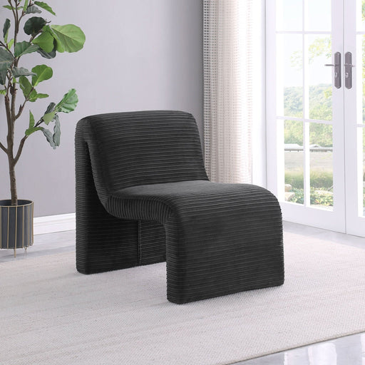 Drayton Upholstered Curved Armless Accent Chair Black - Walo Furniture