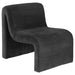 Drayton Upholstered Curved Armless Accent Chair Black - Walo Furniture