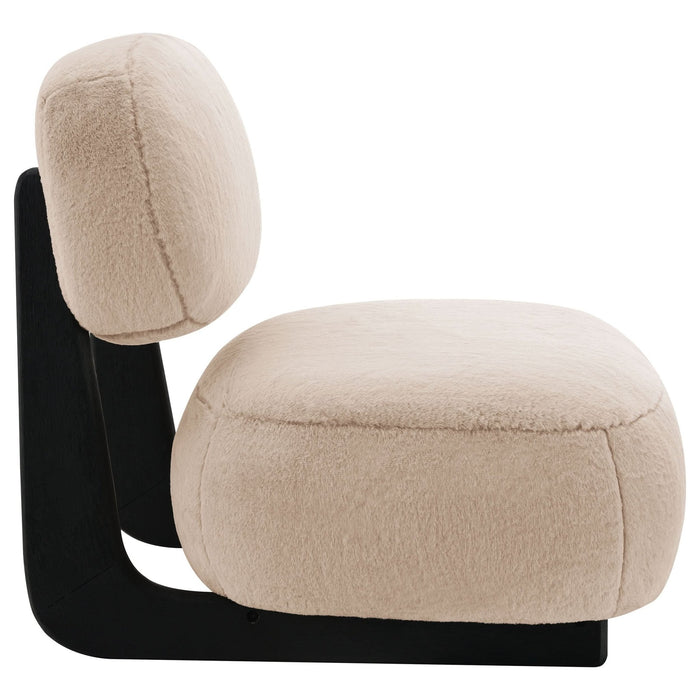 Duffie Upholstered Armless Accent Chair Camel - Walo Furniture