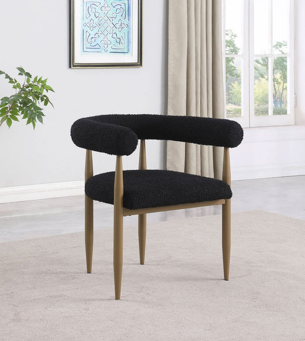 Dunmore Boucle Upholstered Dining Arm Chair Black (Set of 2) - Walo Furniture