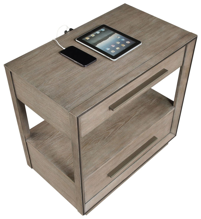 Durango 2 - drawer Nightstand Bedside Table Taupe Oak - Walo Furniture