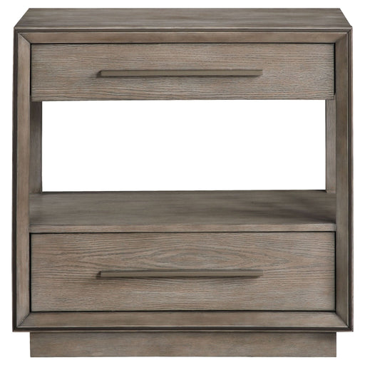 Durango 2 - drawer Nightstand Bedside Table Taupe Oak - Walo Furniture