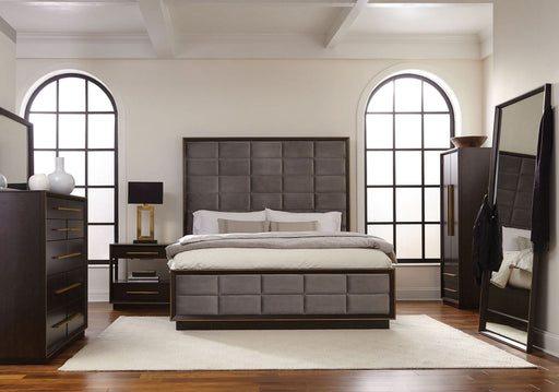 Durango 4 - piece Eastern King Bedroom Set Smoked Peppercorn - Walo Furniture