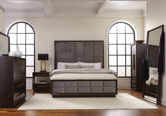 Durango 4 - piece Eastern King Bedroom Set Smoked Peppercorn - Walo Furniture