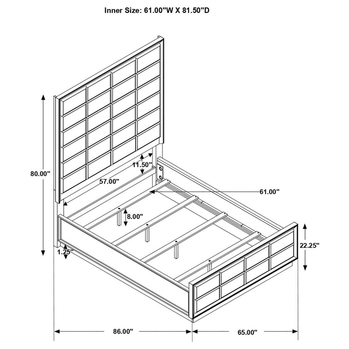 Durango 4 - piece Queen Bedroom Set Smoked Peppercorn - Walo Furniture