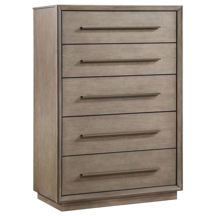 Durango 5 - drawer Bedroom Chest Taupe Oak - Walo Furniture