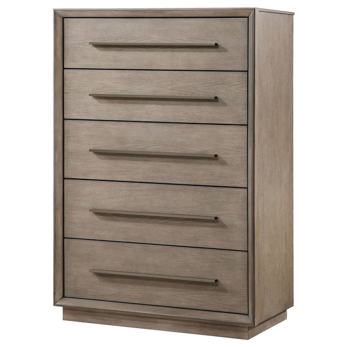 Durango 5 - drawer Bedroom Chest Taupe Oak - Walo Furniture