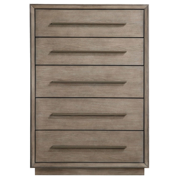 Durango 5 - drawer Bedroom Chest Taupe Oak - Walo Furniture