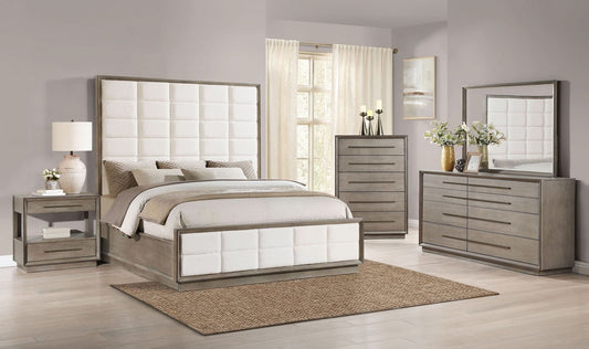 Durango 5 - piece California King Bedroom Set Taupe Oak - Walo Furniture