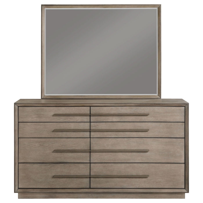 Durango 8 - drawer Dresser and Mirror Taupe Oak - Walo Furniture