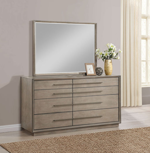 Durango 8 - drawer Dresser and Mirror Taupe Oak - Walo Furniture