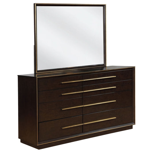 Durango 8 - drawer Dresser with Mirror Smoked Peppercorn - Walo Furniture