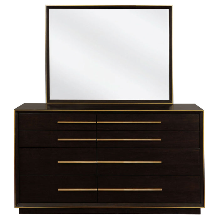 Durango 8 - drawer Dresser with Mirror Smoked Peppercorn - Walo Furniture