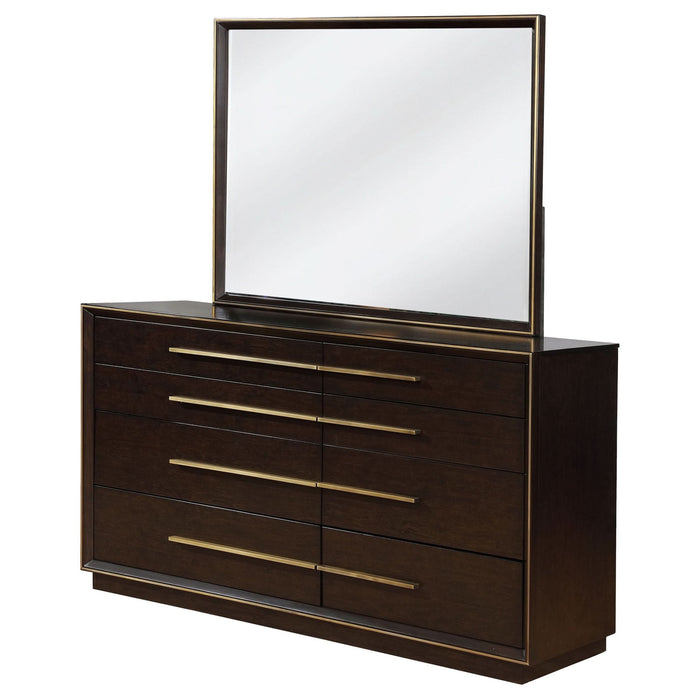 Durango 8 - drawer Dresser with Mirror Smoked Peppercorn - Walo Furniture