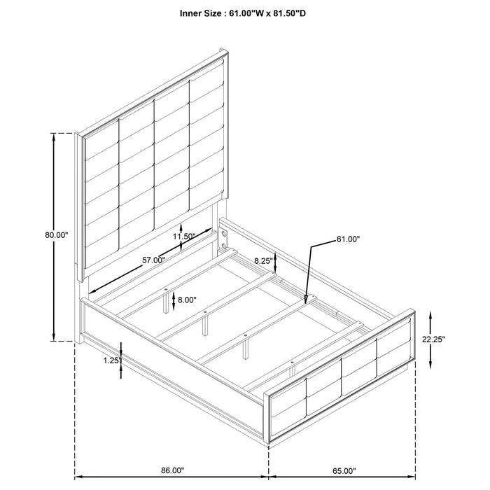 Durango 80 - inch Queen Panel Bed Taupe Oak - Walo Furniture