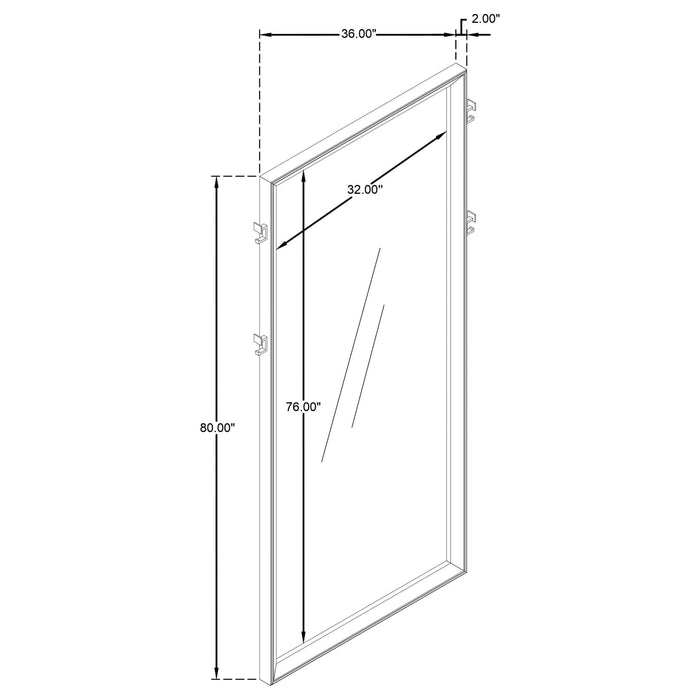 Durango 80 - inch Standing Floor Mirror Washed Oak - Walo Furniture