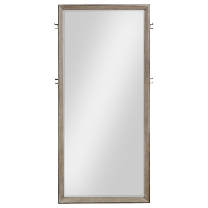 Durango 80 - inch Standing Floor Mirror Washed Oak - Walo Furniture