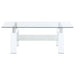 Dyer 1 - shelf Rectangular Glass Top Coffee Table White - Walo Furniture