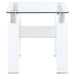 Dyer 1 - shelf Square Glass Top Side End Table White - Walo Furniture