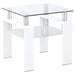 Dyer 1 - shelf Square Glass Top Side End Table White - Walo Furniture