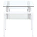 Dyer 1 - shelf Square Glass Top Side End Table White - Walo Furniture