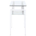 Dyer Rectangular Glass Top Entryway Sofa Console Table White - Walo Furniture