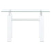 Dyer Rectangular Glass Top Entryway Sofa Console Table White - Walo Furniture