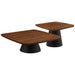 Eason 2 - piece Coffee Table Set Walnut and Black - Walo Furniture