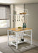 Edgeworth Kitchen Island Counter Table with Pot Rack White - Walo Furniture