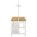 Edgeworth Kitchen Island Counter Table with Pot Rack White - Walo Furniture