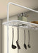 Edgeworth Kitchen Island Counter Table with Pot Rack White - Walo Furniture