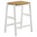 Edgeworth Wood Backless Counter Stool White (Set of 2) - Walo Furniture