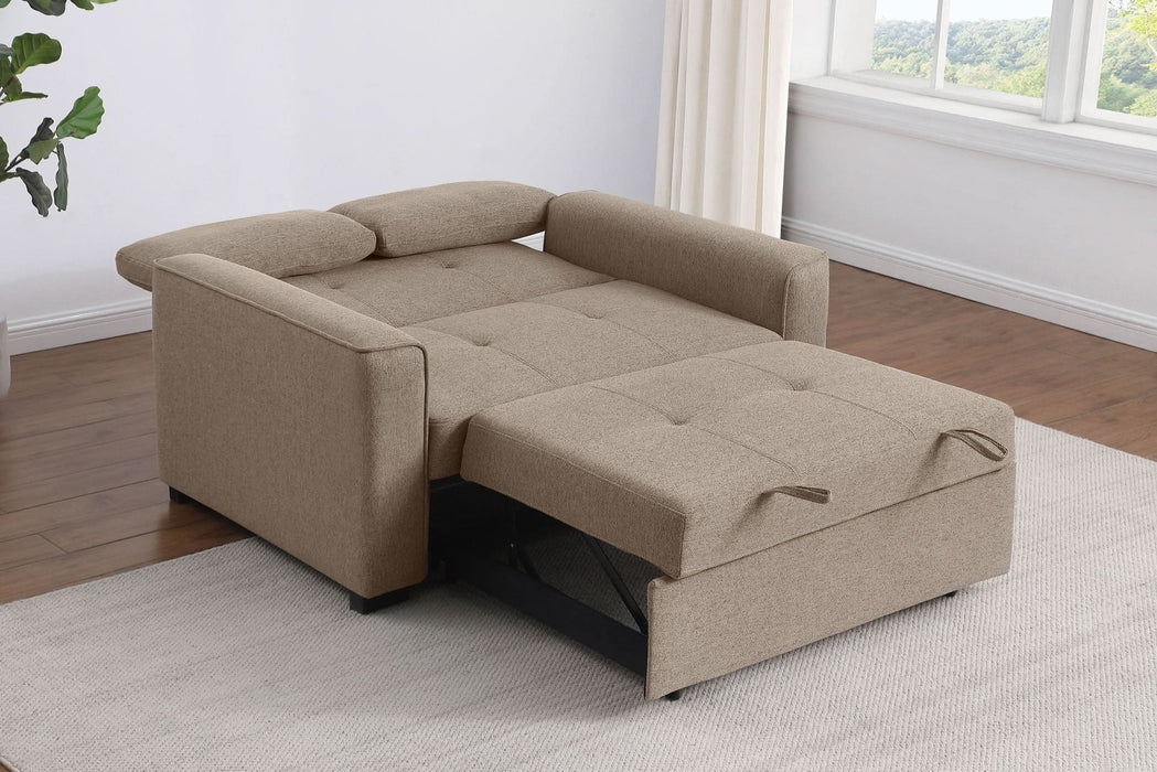 Edith Upholstered Convertible Sleeper Sofa Bed Beige - Walo Furniture