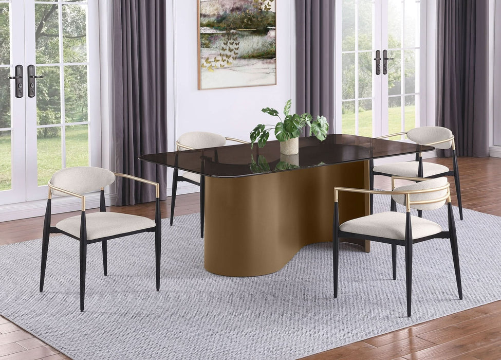 Edson 72 - inch Rectangular Glass Top Dining Table Bronze - Walo Furniture