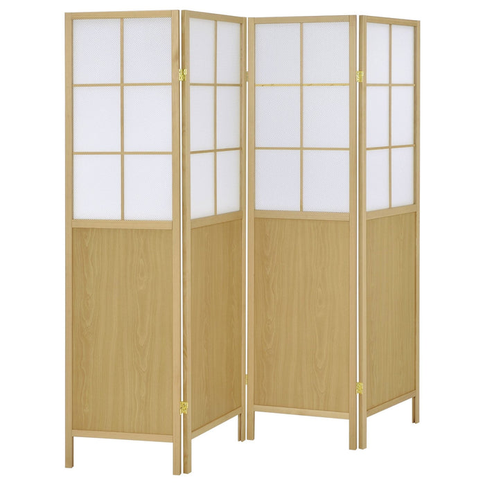 Edwards 4 - Panel Room Divider Folding Shoji Screen Natural - Walo Furniture