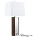 Elena 30 - inch Square Tapered Mirrored Table Lamp Brown - Walo Furniture