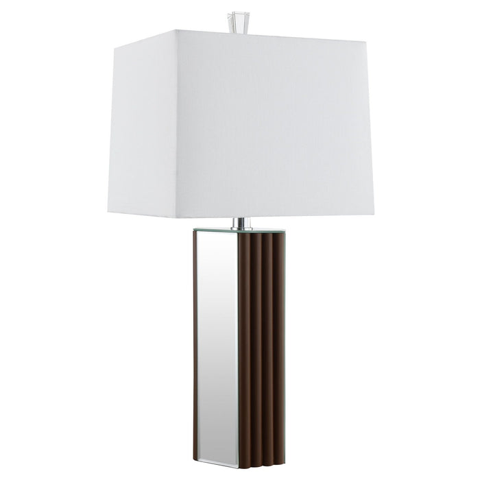 Elena 30 - inch Square Tapered Mirrored Table Lamp Brown - Walo Furniture