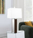 Elena 30 - inch Square Tapered Mirrored Table Lamp Brown - Walo Furniture