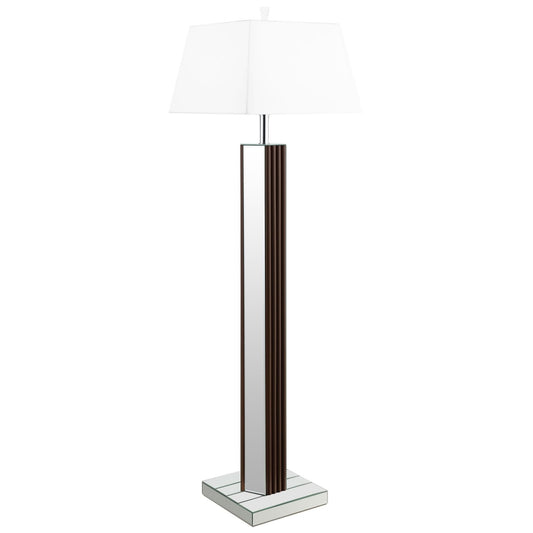 Elena 67 - inch Square Tapered Mirrored Floor Lamp Brown - Walo Furniture