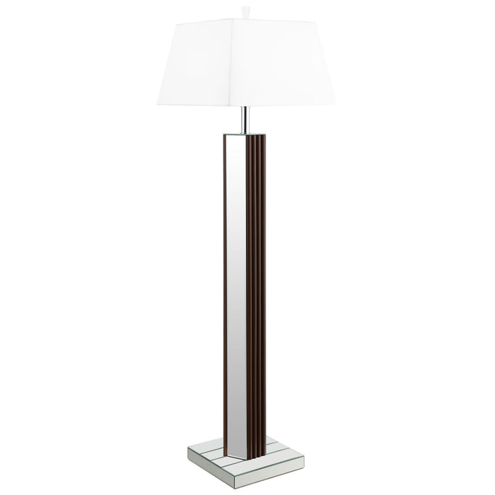 Elena 67 - inch Square Tapered Mirrored Floor Lamp Brown - Walo Furniture