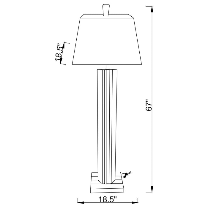 Elena 67 - inch Square Tapered Mirrored Floor Lamp Brown - Walo Furniture