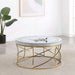 Elise Round Mirror Top Stainless Steel Coffee Table Gold - Walo Furniture