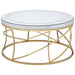 Elise Round Mirror Top Stainless Steel Coffee Table Gold - Walo Furniture