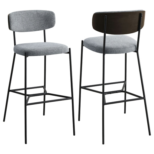 Elison Pub Height Bar Stool Grey (Set of 2) - Walo Furniture